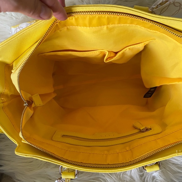 Yellow BCBG Large Tote Bag with Scarf Handles - Picture 2 of 10